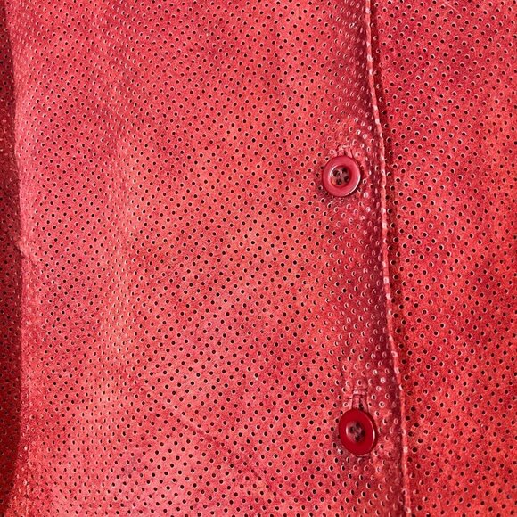 Leather Shirt Jacket Shacket Italy Large - Picture 4 of 7
